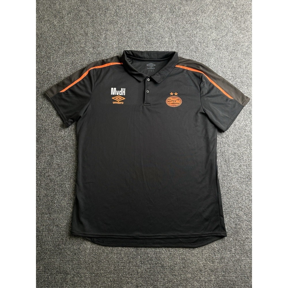 Mens Polo Shirt Umbro PSV Eindhoven 2019-20 MvdH Black, Size XL